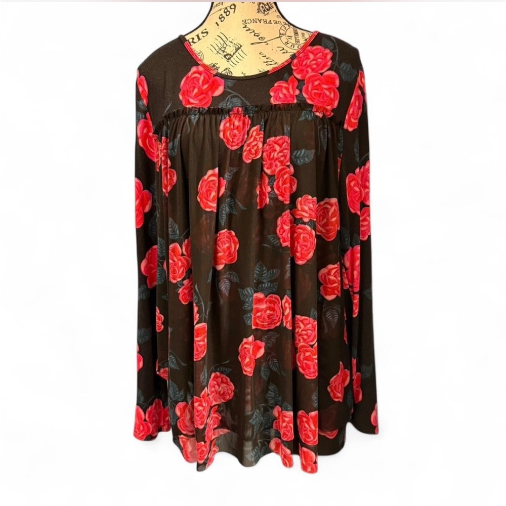 Matilda Jane Floral Red and Black Women's Top